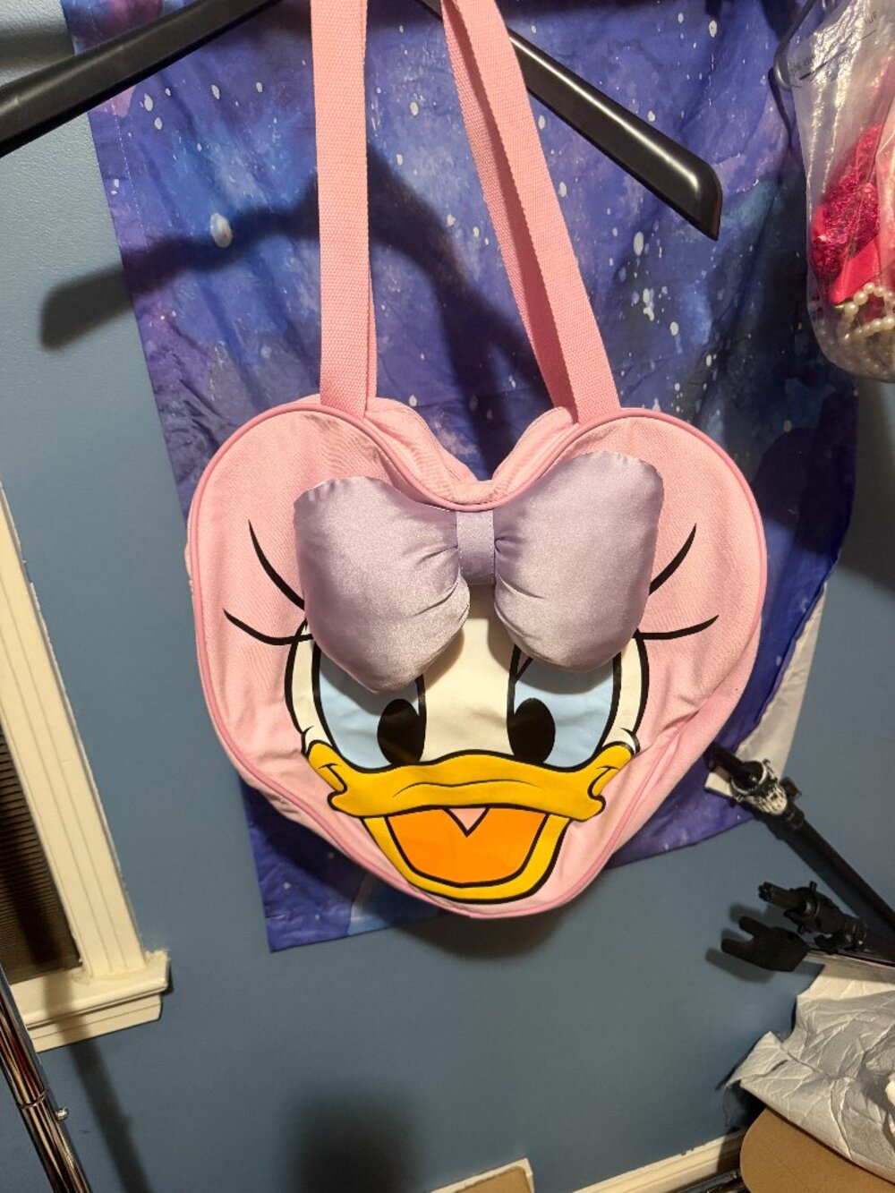 walt disney world daisy duck big face tote bag